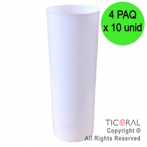 VASO TRAGO LARGO PP KV BLANCO 280CC (4 pack x 10 unid)